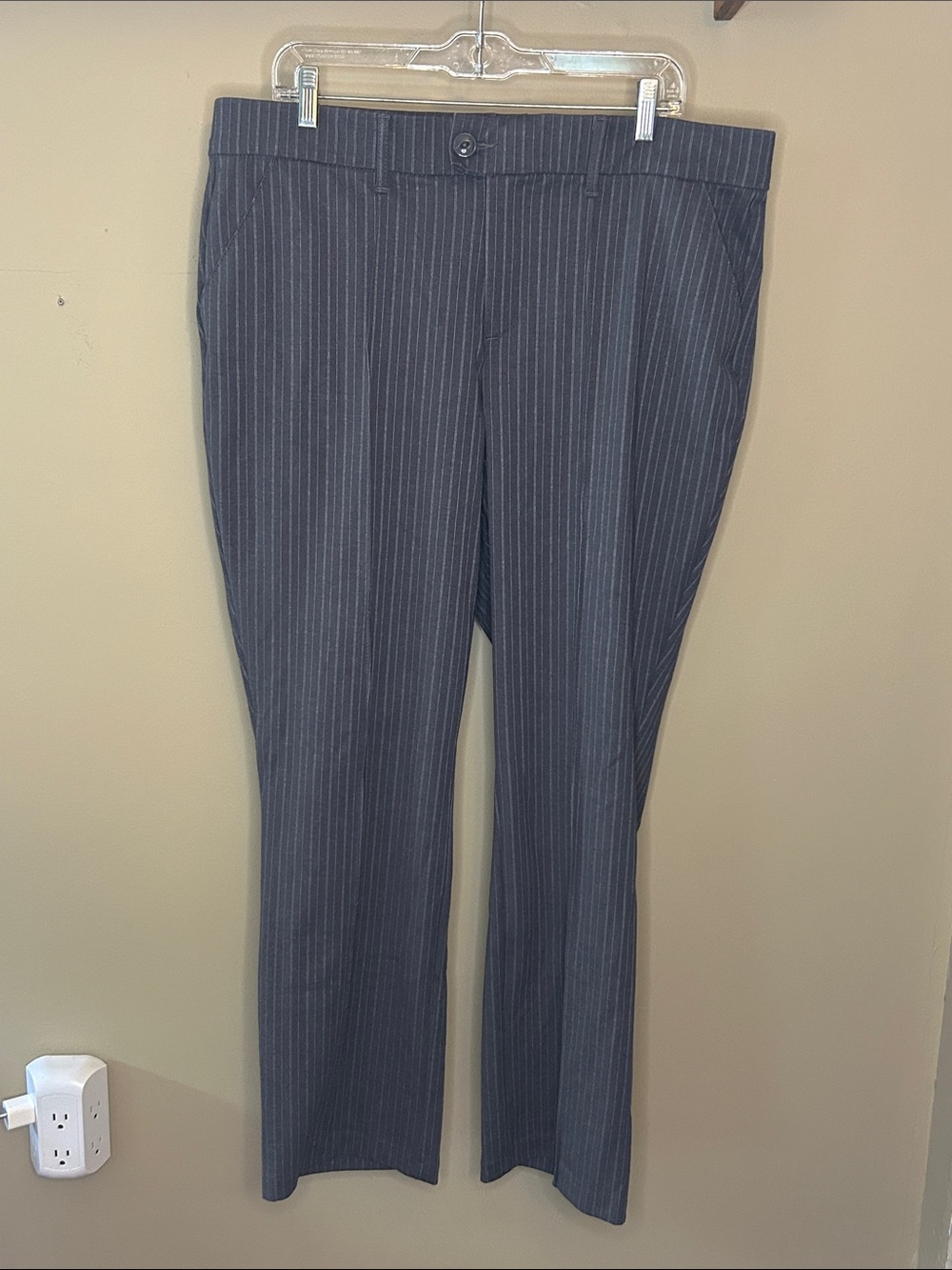 Lee Women's Pinstripe Dress Trousers - Charcoal